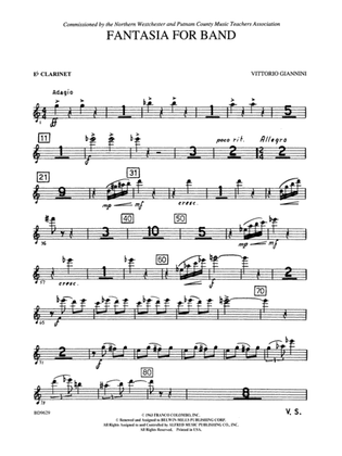 Fantasia for Band: E-flat Soprano Clarinet