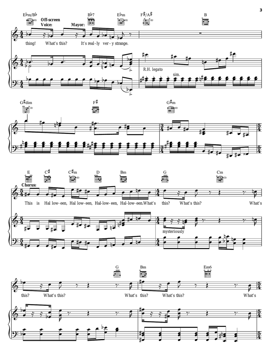 Finale/Reprise (from The Nightmare Before Christmas) Piano, Vocal, Guitar scores gallery preview page 3