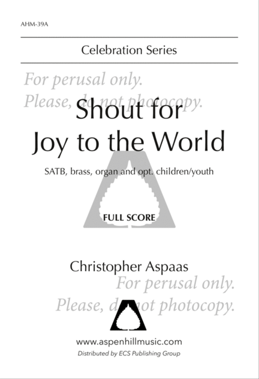 Shout for Joy to the World (Brass Full Score) Choir scores gallery preview page 2