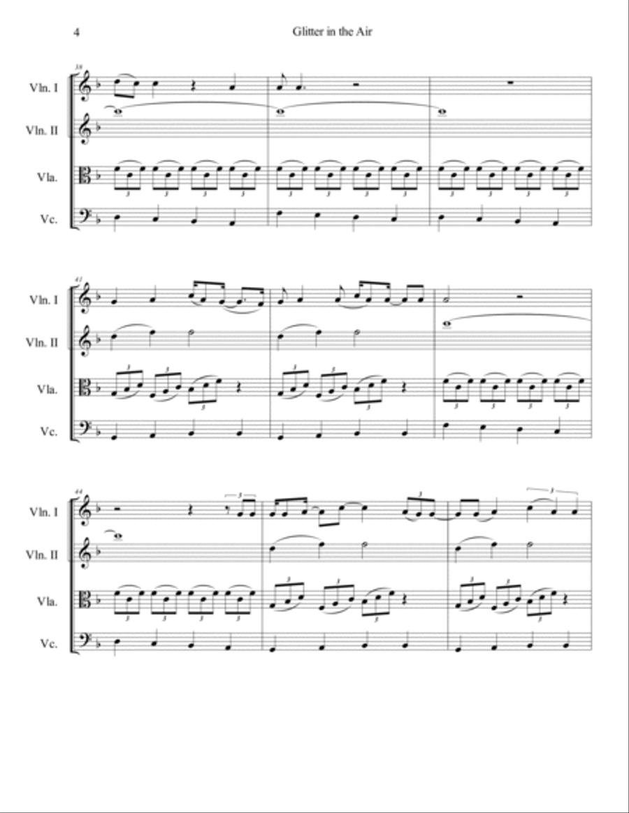 Glitter In The Air String Quartet scores gallery preview page 5