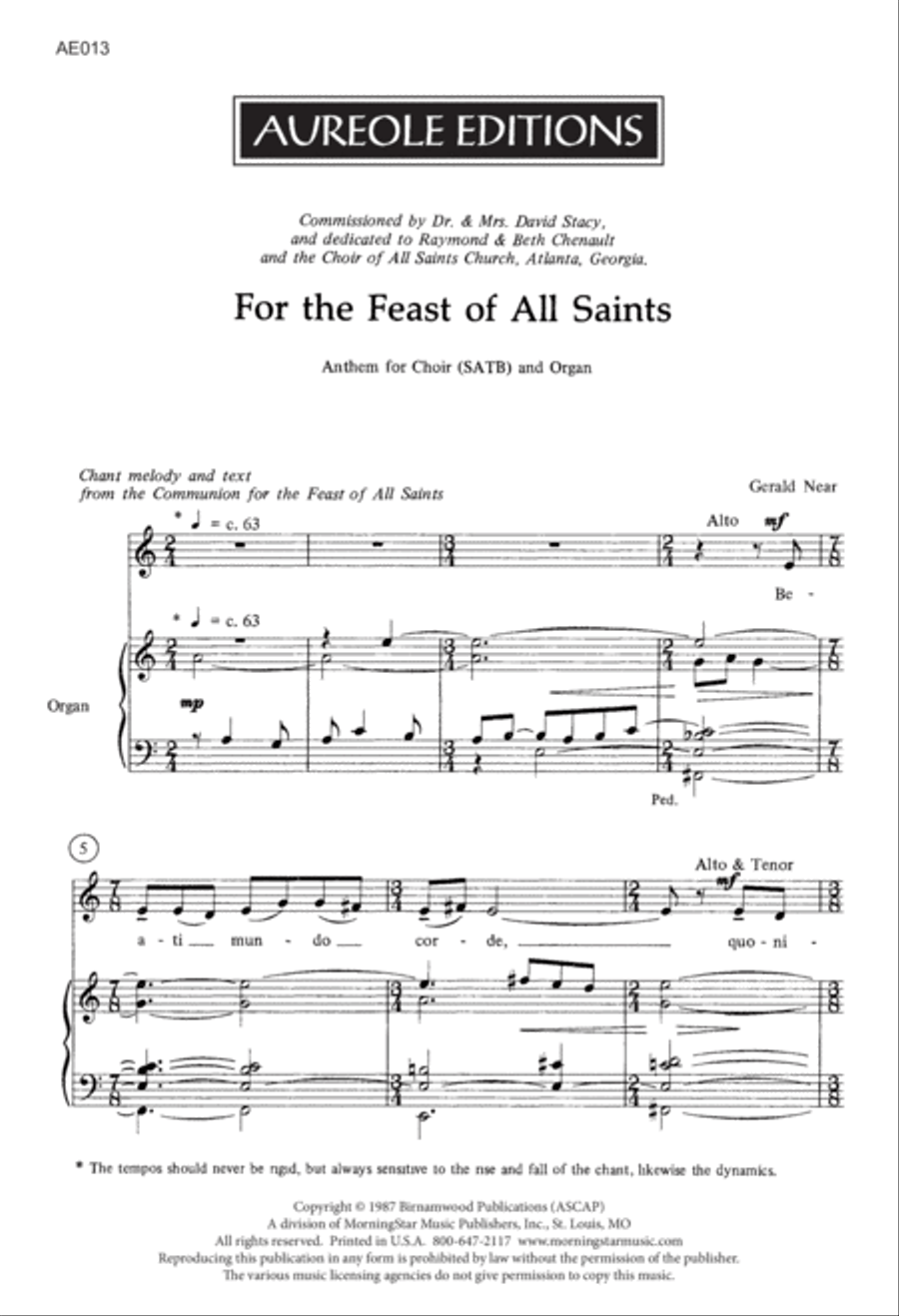For the Feast of All Saints 4-Part scores gallery preview page 2