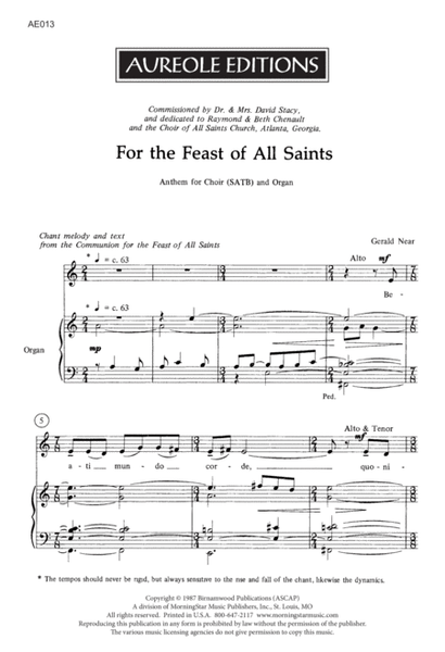 For the Feast of All Saints (Downloadable)