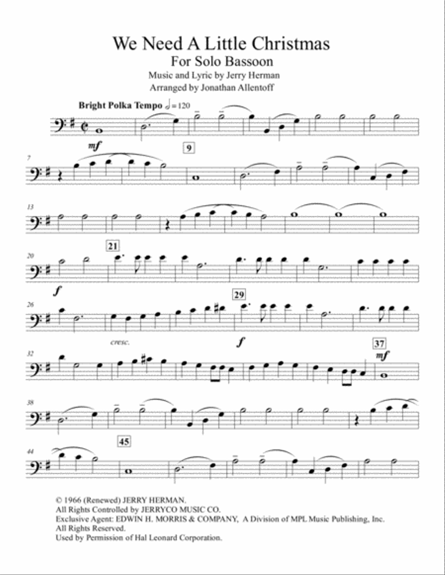 We Need A Little Christmas Bassoon Solo scores gallery preview page 2