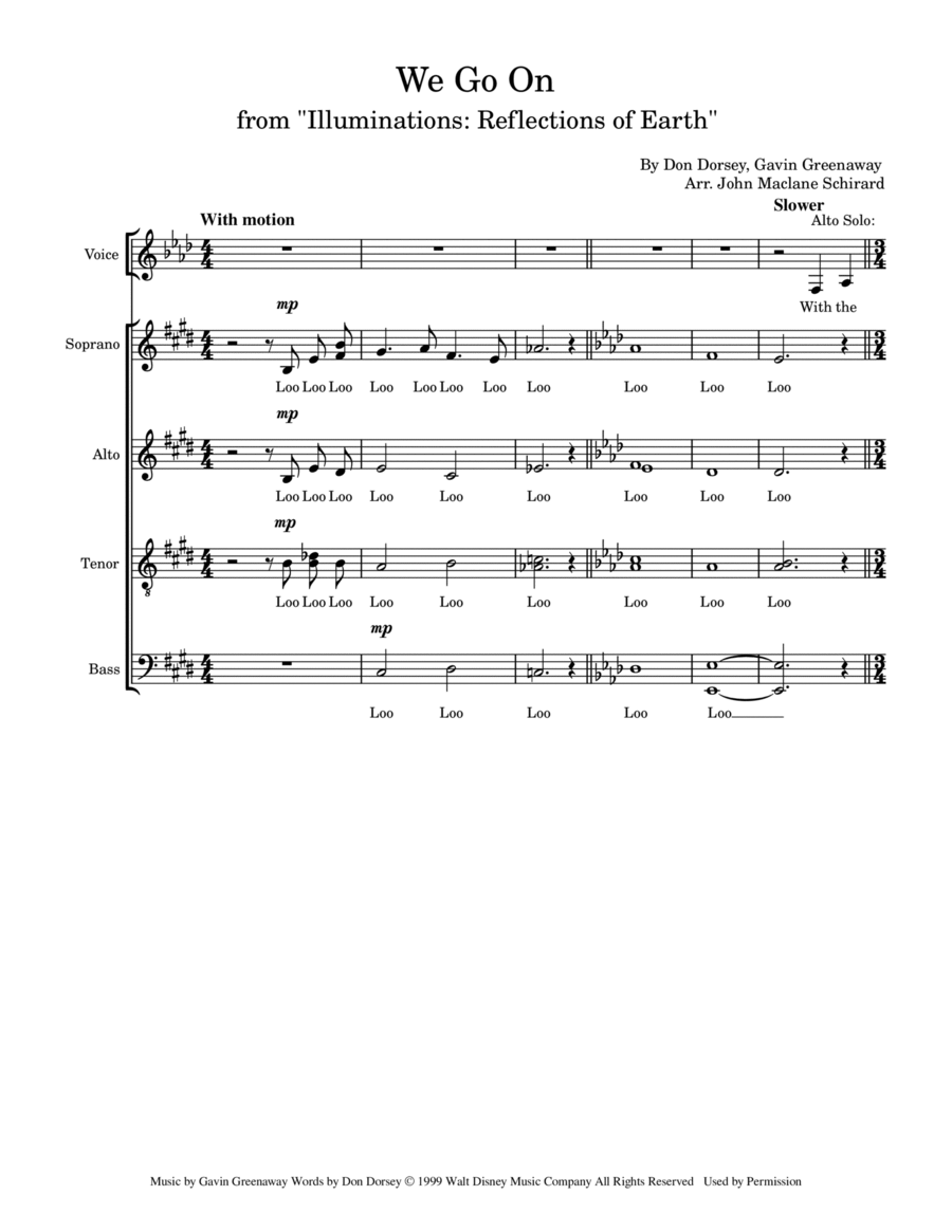 We Go On We Go On 4-Part scores gallery preview page 1