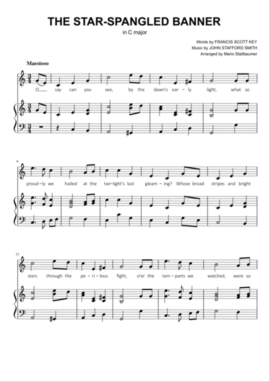 The Star-Spangled Banner (in all keys!) Voice scores gallery preview page 2