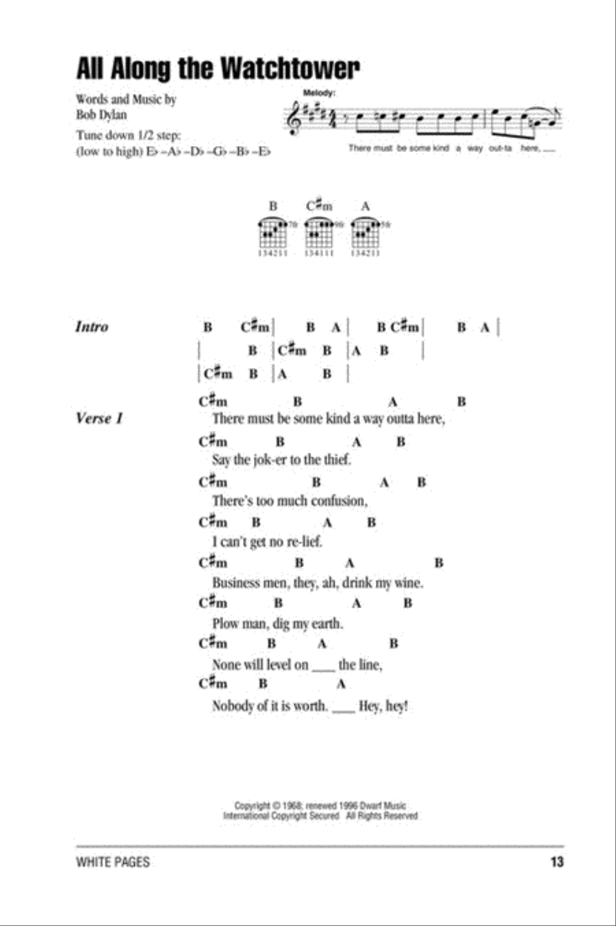 Guitar Chord Songbook White Pages