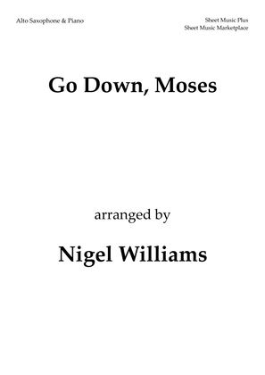 Book cover for Go Down, Moses, for Alto Sax and Piano