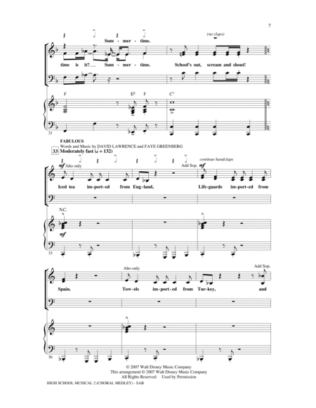 High School Musical 2 (Choral Medley)