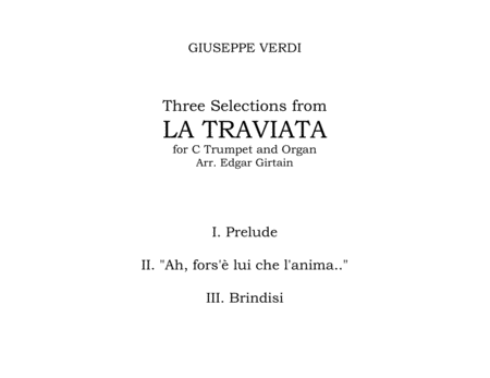 Three Selections from La Traviata, for C Trumpet and Organ