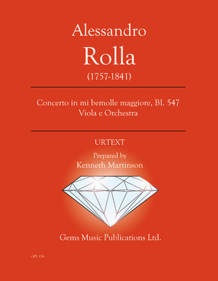 Book cover for Concerto in mi bemolle maggiore, BI. 547 Viola e Orchestra