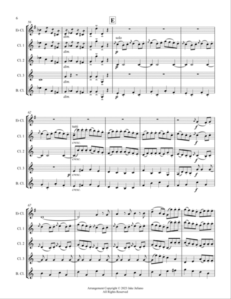 For Clarinet Quintet - Symphony No. 25 in G Minor K.183 - Allegro con brio Clarinet Quintet scores gallery preview page 6