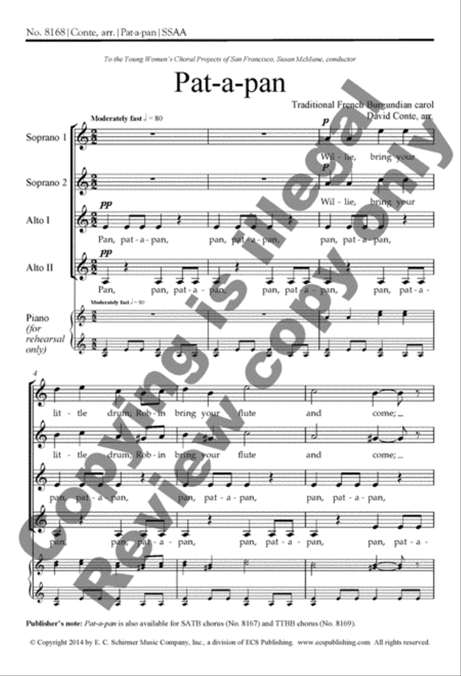 Pat-a-pan SSAA scores gallery preview page 2