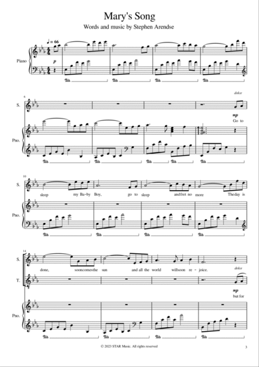 Mary's Song Mary's Song Divisi scores gallery preview page 3