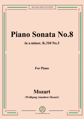 Book cover for Mozart-Piano Sonata No.8 in a minor,K.310,No.3