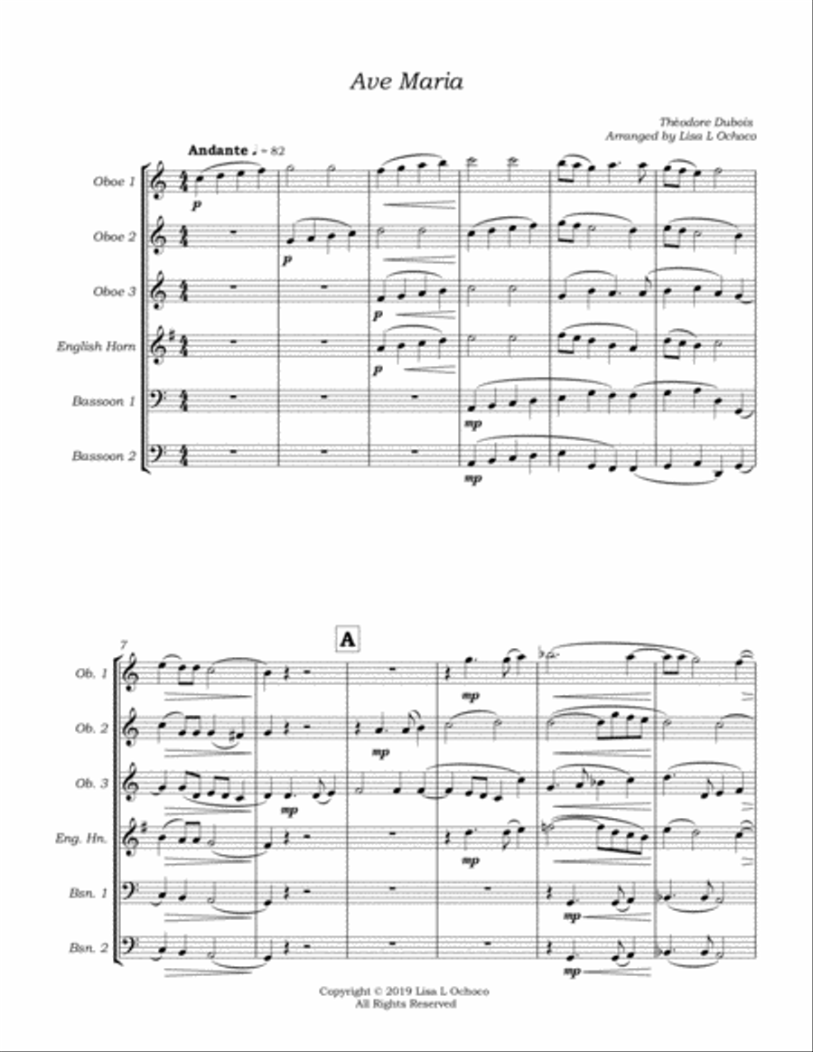 Ave Maria for Double Reed Choir Woodwind Ensemble scores gallery preview page 5
