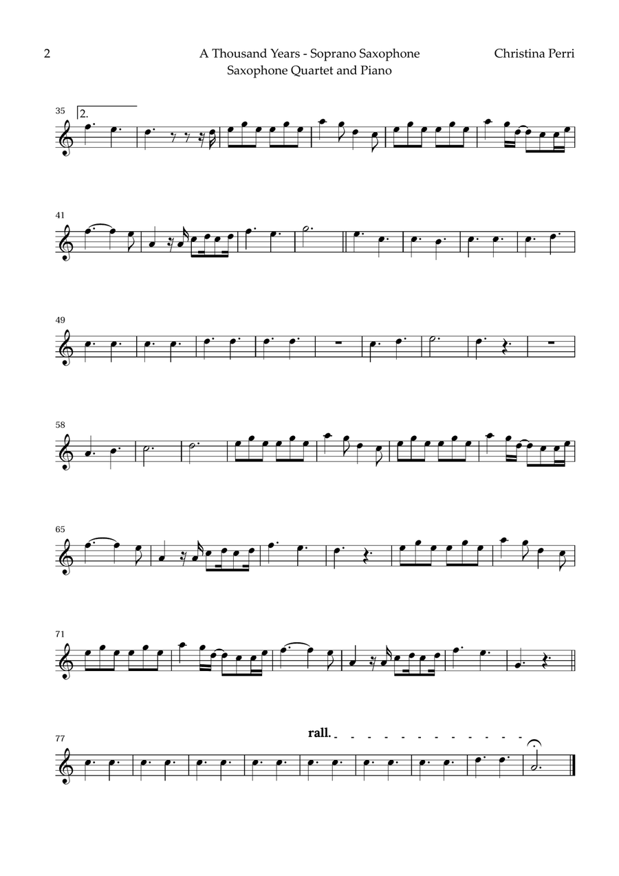 A Thousand Years Saxophone Quartet scores gallery preview page 5
