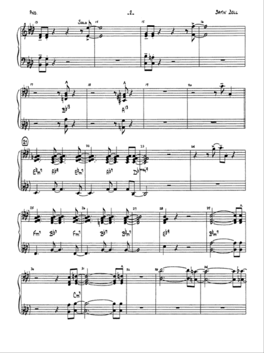 Satin Doll: Piano Accompaniment Jazz Ensemble scores gallery preview page 2