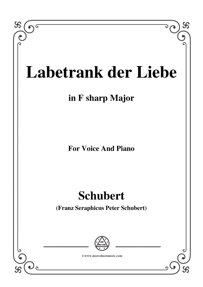 Schubert-Labetrank der Liebe,in F sharp Major,for Voice&Piano image number null