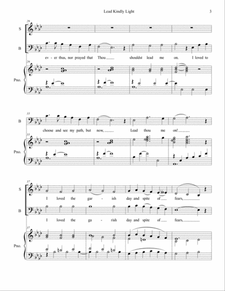 Lead Kindly Light Duet for Soprano and Tenor with Piano Accompaniment