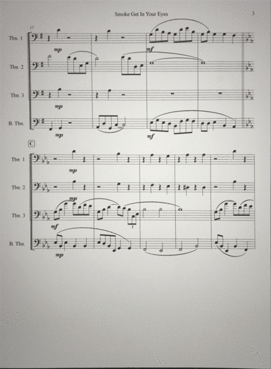 Smoke Gets In Your Eyes Smoke Gets In Your Eyes Trombone Solo scores gallery preview page 4