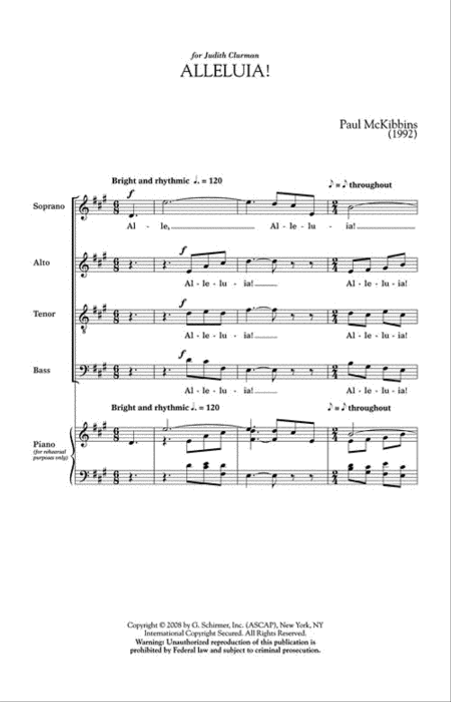 Alleluia! Alleluia! 4-Part scores gallery preview page 2