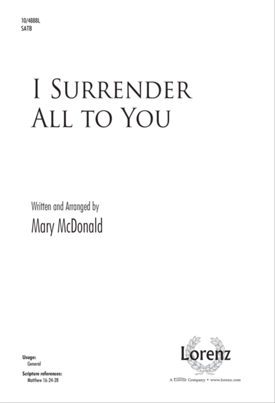 I Surrender All to You 4-Part scores gallery preview page 1