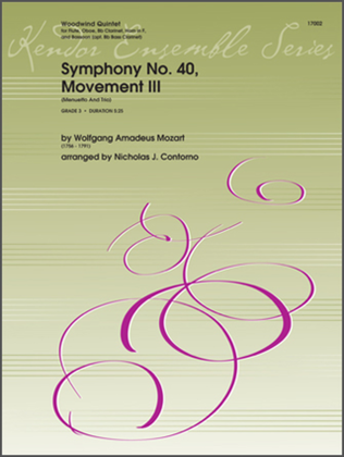 Book cover for Symphony No. 40, Movement III (Menuetto And Trio)
