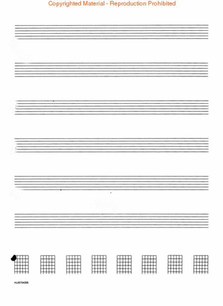 Guitar Tablature Manuscript Paper – Standard