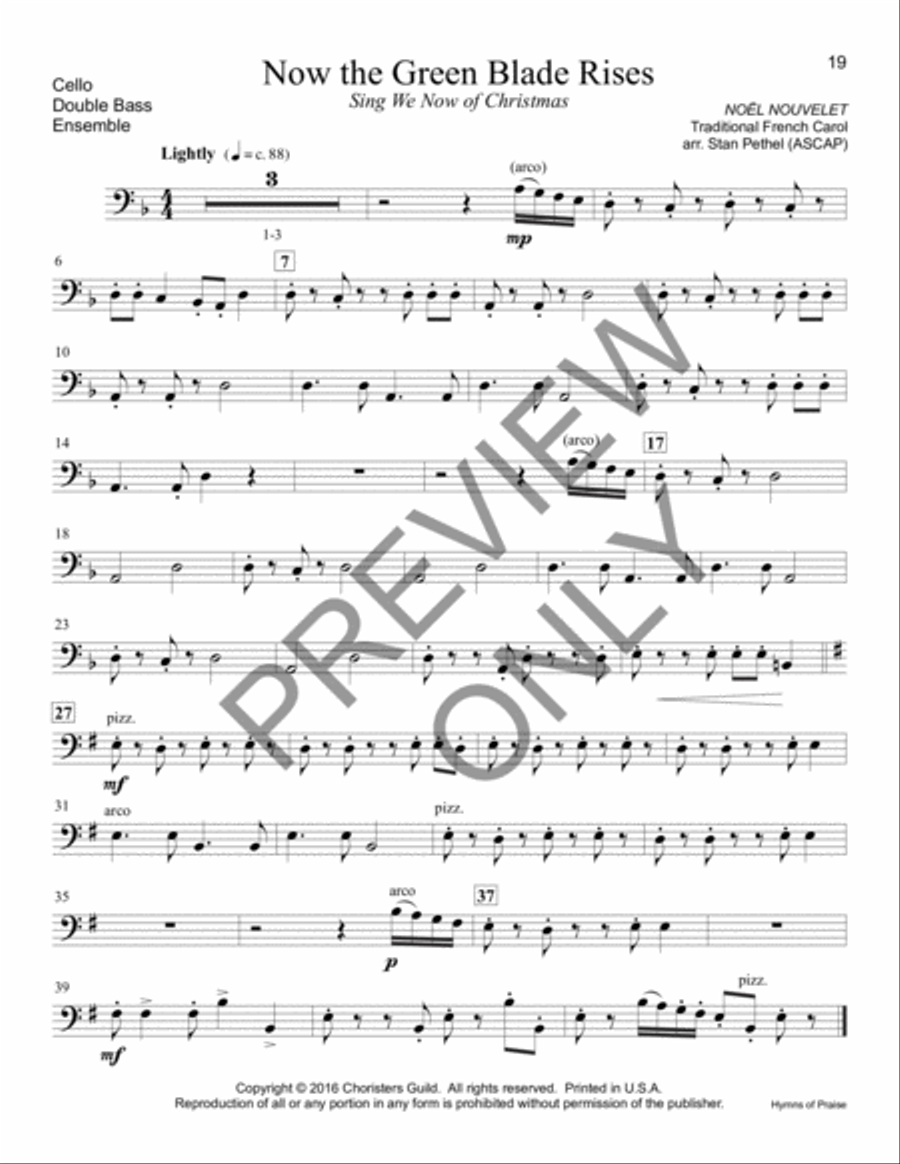 Hymns of Praise - Cello/Double Bass Double Bass scores gallery preview page 3