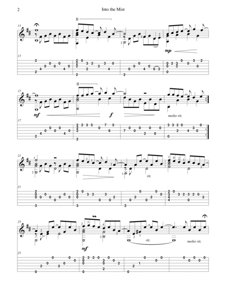 "Into the Mist" for solo classical fingerstyle guitar (+TAB) image number null
