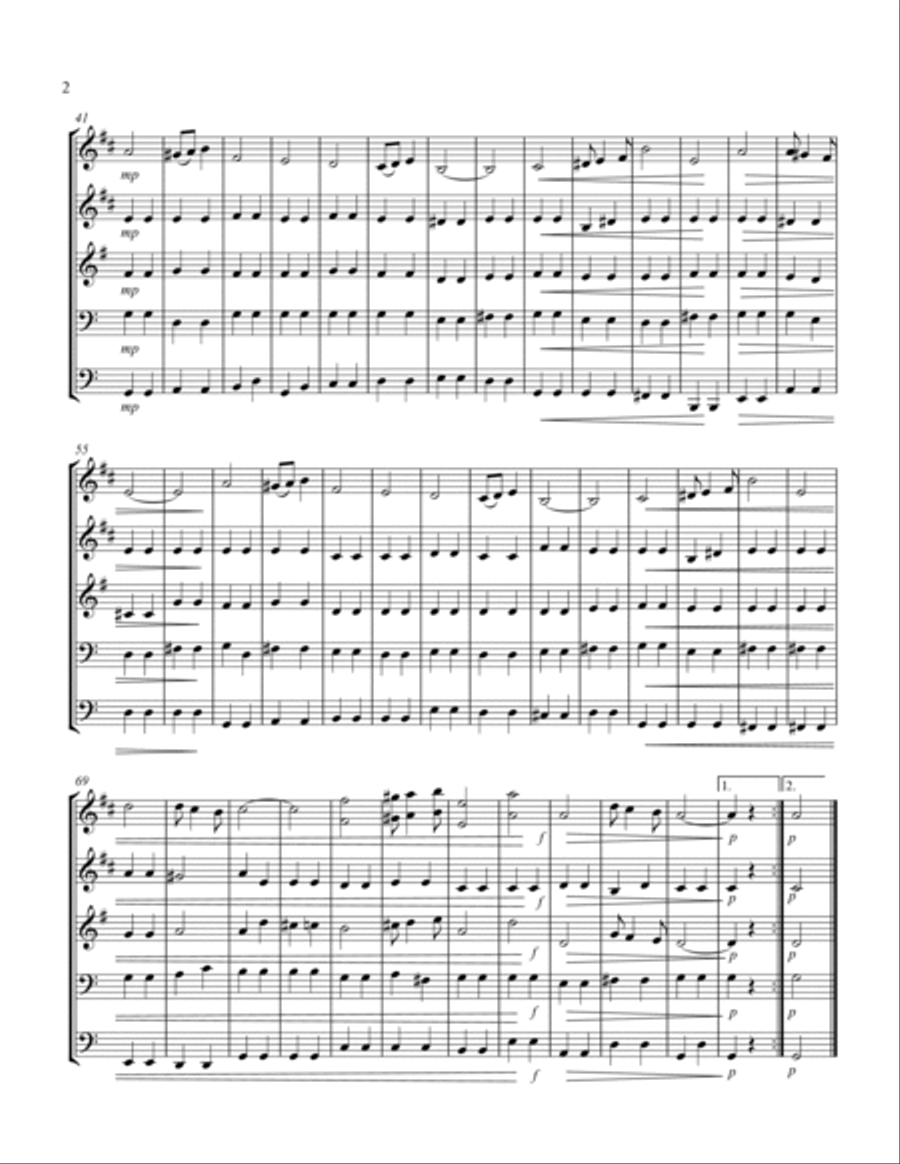 Pomp and Cirumstance (for Brass Quintet) Brass Quintet scores gallery preview page 3