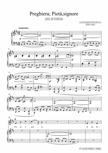 Stradella-Preghiera; Pietà,signore in b minor,for Voice and Piano image number null
