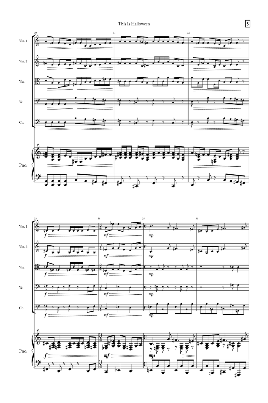 This Is Halloween String Quintet scores gallery preview page 5