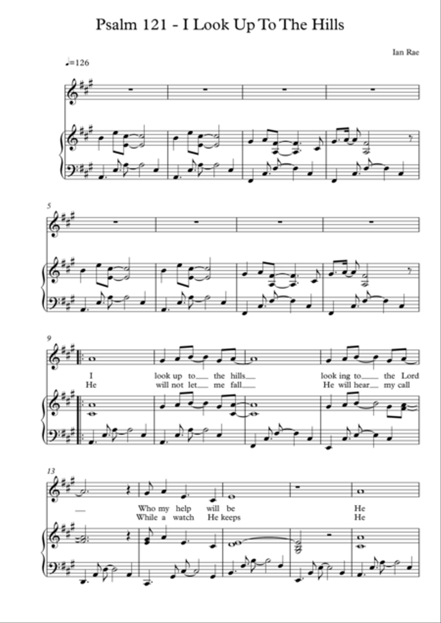 Psalm 121 - I Look Up To The Hills Voice scores gallery preview page 1