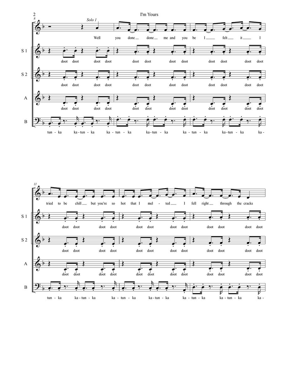 I'm Yours 4-Part scores gallery preview page 2