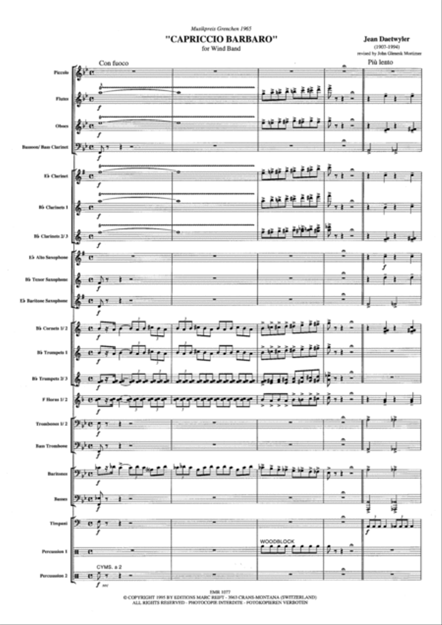 Capriccio Barbaro Capriccio Barbaro Concert Band scores gallery preview page 3