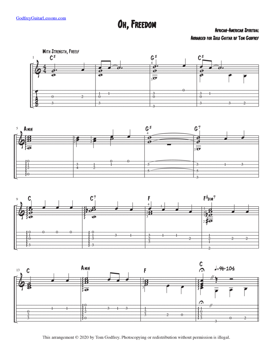 Oh, Freedom Electric Guitar scores gallery preview page 1