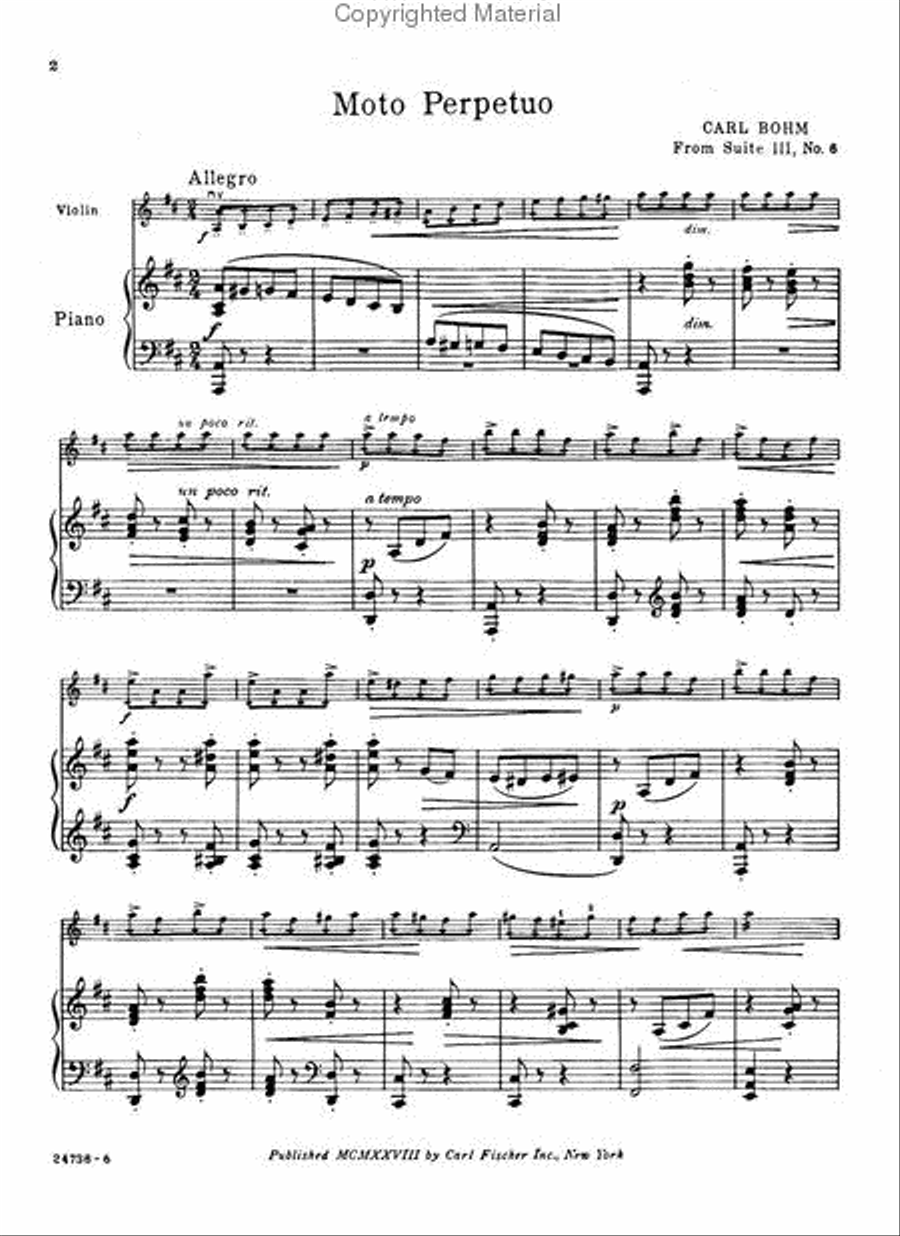 Moto Perpetuo, From 'Suite III, No. 6' Violin Solo scores gallery preview page 2