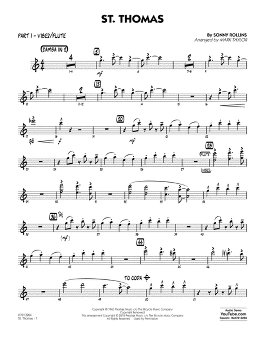 St. Thomas (arr. Mark Taylor) - Part 1 - Vibes/Flute