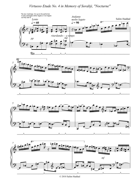 Virtuoso Etude No.4 in Memory of Sorabji, "Nocturne" Op.1 image number null