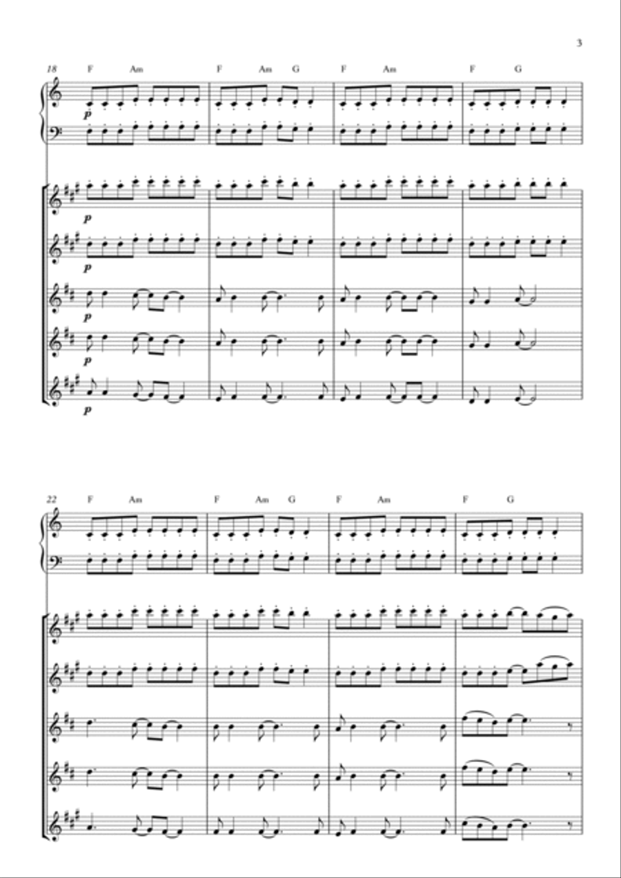 Rock You Like A Hurricane Saxophone Quintet scores gallery preview page 3
