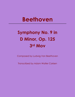 Book cover for Beethoven Symphony No. 9 Mov. 3
