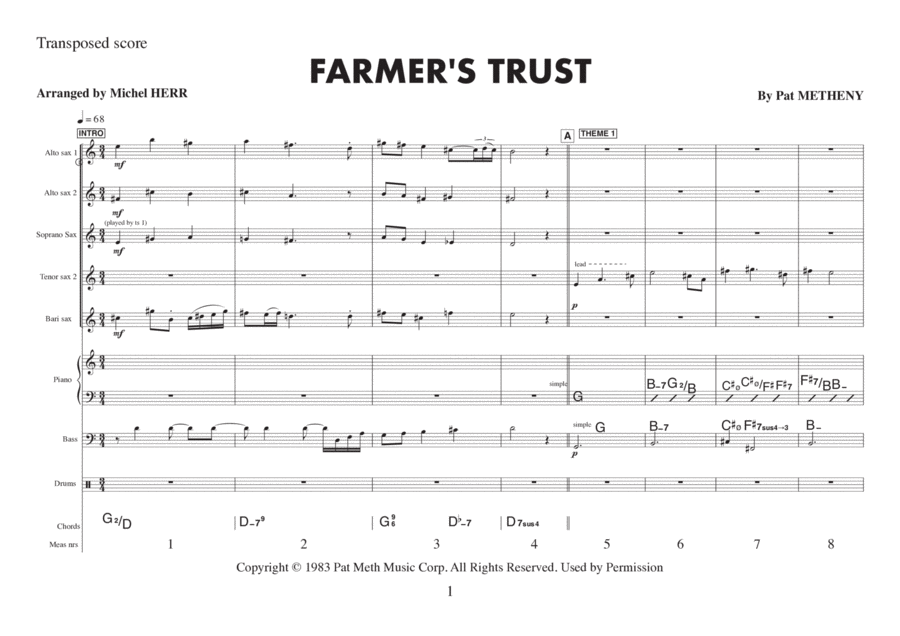 Farmer's Trust Jazz Ensemble scores gallery preview page 1