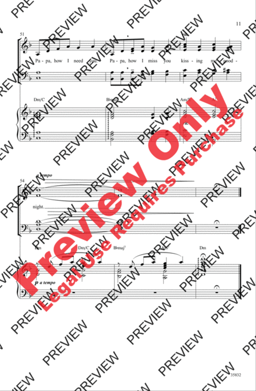 Papa, Can You Hear Me? 4-Part scores gallery preview page 11
