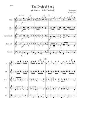The Dreidel Song for Woodwind Quintet