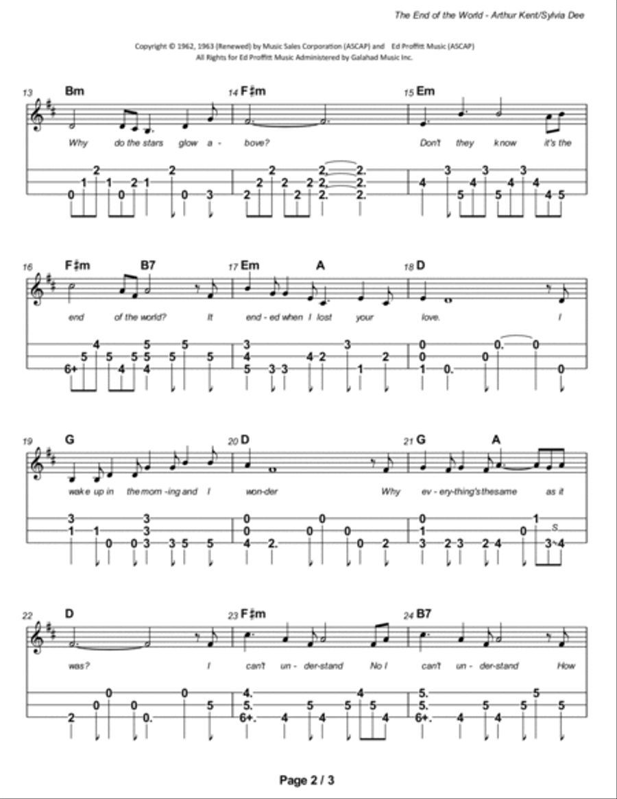 The End Of The World Dulcimer scores gallery preview page 3