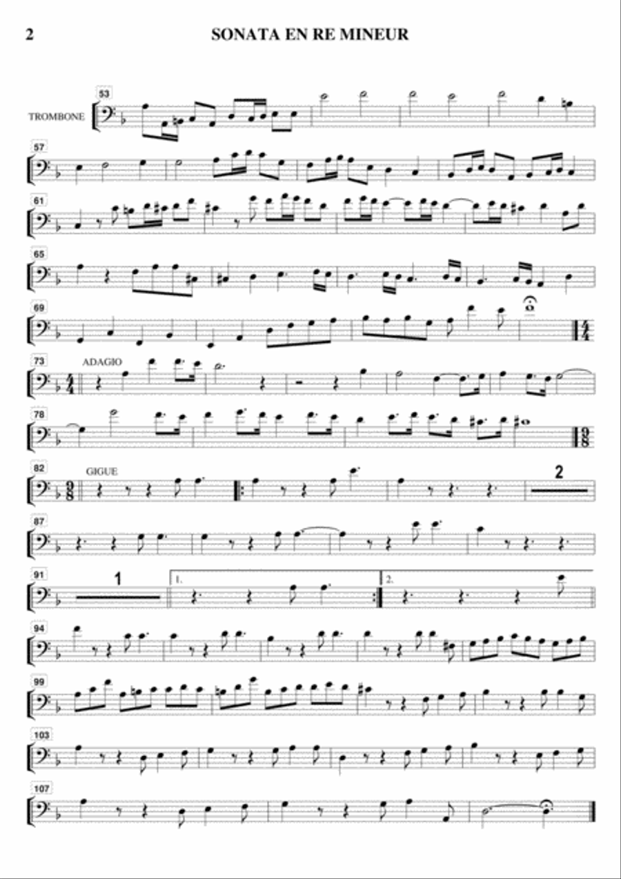 SONATA EN RE MINEUR - J.F.ANDRIEU Brass Ensemble scores gallery preview page 6