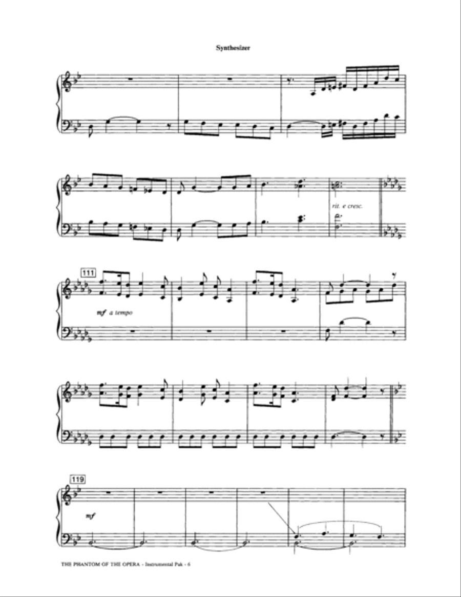 The Phantom Of The Opera (Medley) (arr. Ed Lojeski) - Synthesizer Choir scores gallery preview page 6