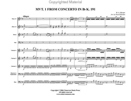 Concerto in Bb, Op. 96 K. 191 (1st Movement) image number null