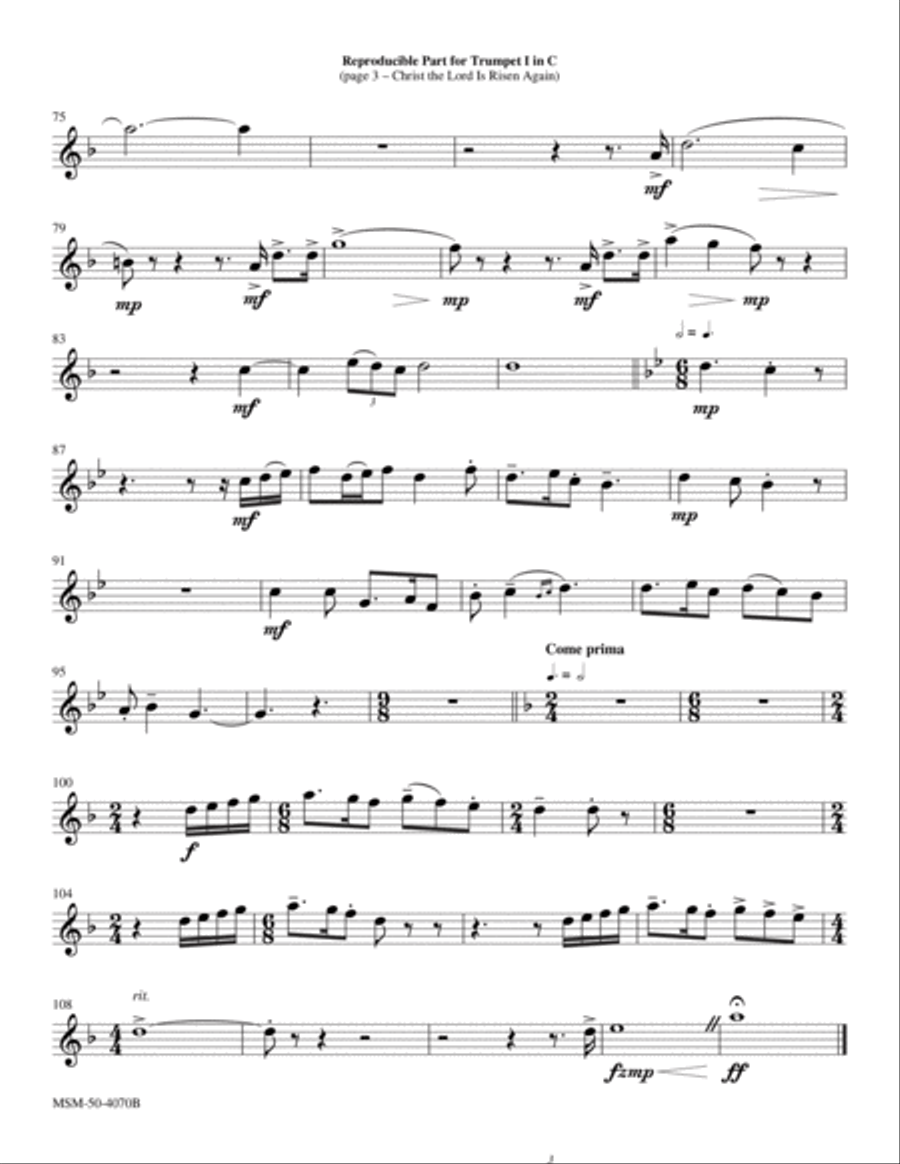 Christ the Lord Is Risen Again Choir scores gallery preview page 3